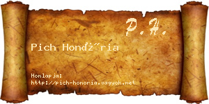 Pich Honória névjegykártya